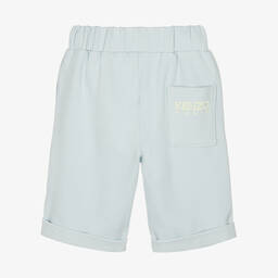 KENZO KIDS-Boys Blue Jersey Twill Logo Shorts | Childrensalon