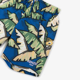 KENZO KIDS-Boys Blue Jungle Print Swim Shorts | Childrensalon