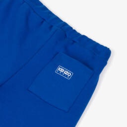 KENZO KIDS-Boys Blue Organic Cotton Jersey Shorts | Childrensalon