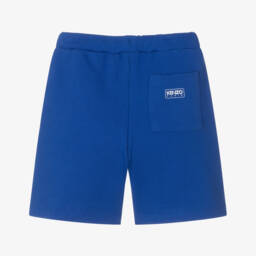 KENZO KIDS-Boys Blue Organic Cotton Jersey Shorts | Childrensalon