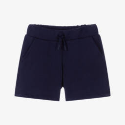 KENZO KIDS-Boys Blue Organic Cotton Jersey Shorts | Childrensalon