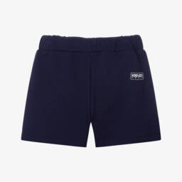 KENZO KIDS-Boys Blue Organic Cotton Jersey Shorts | Childrensalon