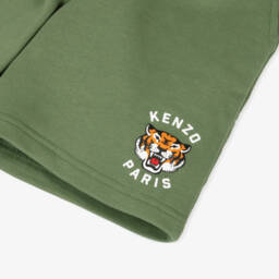 KENZO KIDS-Boys Green Cotton Lucky Tiger Shorts | Childrensalon