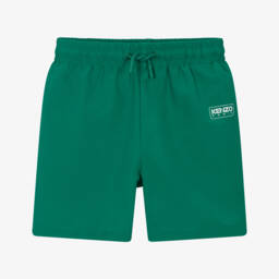 KENZO KIDS-Boys Green Kenzo Paris Swim Shorts | Childrensalon