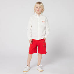 KENZO KIDS-Boys Ivory Cotton Snake Shirt | Childrensalon
