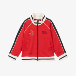 KENZO KIDS-Boys Red Jersey Snake Zip-Up Top | Childrensalon