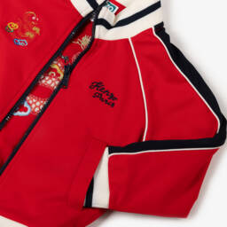 KENZO KIDS-Boys Red Jersey Snake Zip-Up Top | Childrensalon