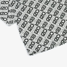 KENZO KIDS-Boys White & Black Logo Print Cotton T-Shirt | Childrensalon