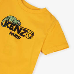 KENZO KIDS-Boys Yellow Cotton Chameleon T-Shirt | Childrensalon
