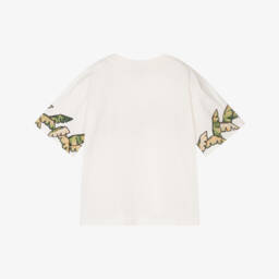 KENZO KIDS-Girls Ivory Organic Cotton Jungle Print T-Shirt | Childrensalon