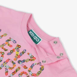 KENZO KIDS-Girls Pink Cotton Leggings Set | Childrensalon