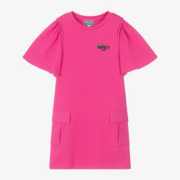 KENZO KIDS-Girls Pink Organic Cotton Dress | Childrensalon