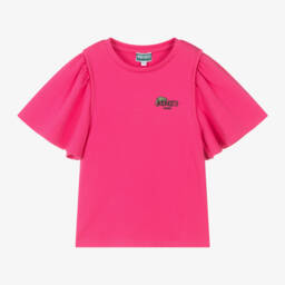 KENZO KIDS-Girls Pink Organic Cotton T-Shirt | Childrensalon