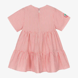 KENZO KIDS-Girls Red Cotton Stripe Fruits Dress | Childrensalon