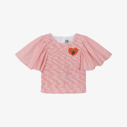 KENZO KIDS-Girls Red Stripe Cotton Blouse | Childrensalon