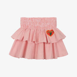 KENZO KIDS-Girls Red Striped Ruffle Skirt | Childrensalon