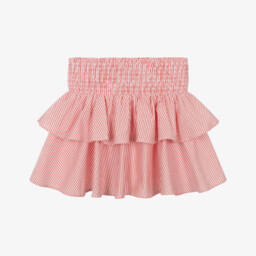 KENZO KIDS-Girls Red Striped Ruffle Skirt | Childrensalon