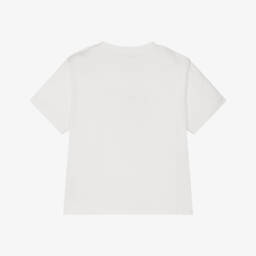KENZO KIDS-Ivory & Black Kenzo Paris Cotton T-Shirt | Childrensalon