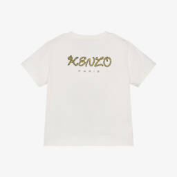 KENZO KIDS-Ivory Cotton Kotora Tiger T-Shirt | Childrensalon