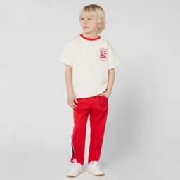 KENZO KIDS-Ivory Cotton Snake T-Shirt | Childrensalon