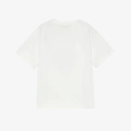 KENZO KIDS-Ivory Cotton T-Shirt with Lucky Tiger Print | Childrensalon