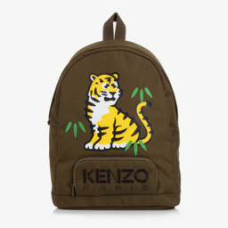 KENZO KIDS-Khaki Green KOTORA Tiger Backpack (37cm) | Childrensalon