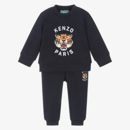 Navy Blue Cotton Lucky Tiger Tracksuit