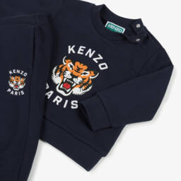 KENZO KIDS-Navy Blue Cotton Lucky Tiger Tracksuit | Childrensalon
