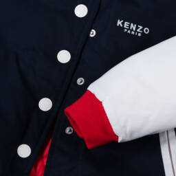 KENZO KIDS-Navy Blue Varsity Snake Jacket | Childrensalon