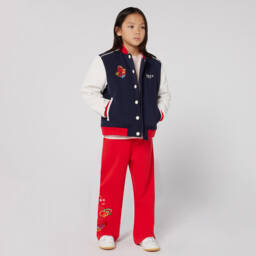 KENZO KIDS-Navy Blue Varsity Snake Jacket | Childrensalon