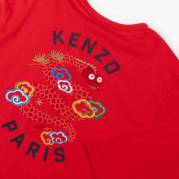 KENZO KIDS-Red Cotton Snake Top | Childrensalon