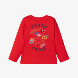 KENZO KIDS-Red Cotton Snake Top | Childrensalon