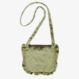 Kidiwi-Girls Green Hand-Embroidered Velvet Shoulder Bag (19cm) | Childrensalon