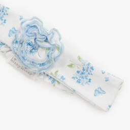 Kissy Kissy-Baby Girls Blue Cotton Heavenly Hydrangeas Headband | Childrensalon