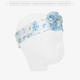 Kissy Kissy-Baby Girls Blue Cotton Heavenly Hydrangeas Headband | Childrensalon