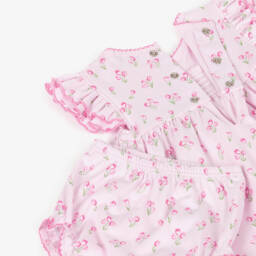 Kissy Kissy-Baby Girls Pale Pink Timeless Tulips Pima Cotton Dress | Childrensalon