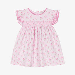 Kissy Kissy-Baby Girls Pale Pink Timeless Tulips Pima Cotton Dress | Childrensalon