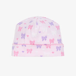 Baby Girls Pink Billowy Bows Pima Cotton Hat