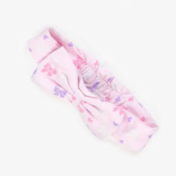 Kissy Kissy-Baby Girls Pink Billowy Bows Pima Cotton Headband | Childrensalon