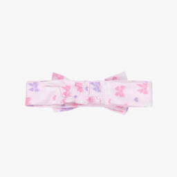 Kissy Kissy-Baby Girls Pink Billowy Bows Pima Cotton Headband | Childrensalon