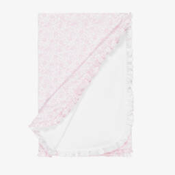 Baby Girls Pink Floral Pima Cotton Country Gardens Blanket (76cm)