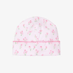 Kissy Kissy-Baby Girls Pink Pima Cotton Timeless Tulips Hat | Childrensalon