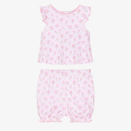 Kissy Kissy-Baby Girls Pink Pima Cotton Timeless Tulips Shorts Set | Childrensalon