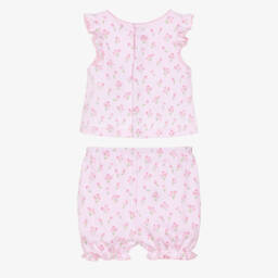 Kissy Kissy-Baby Girls Pink Pima Cotton Timeless Tulips Shorts Set | Childrensalon