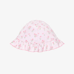Kissy Kissy-Baby Girls Pink Pima Cotton Timeless Tulips Sun Hat | Childrensalon