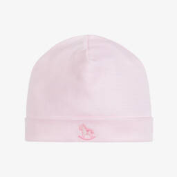 Baby Girls Pink Striped Gingham Rockers Pima Cotton Hat
