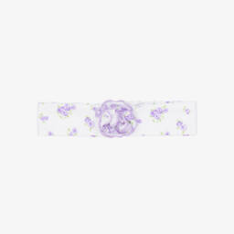 Baby Girls Purple Roses and Blooms Pima Cotton Headband
