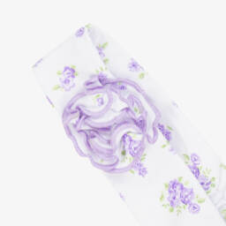 Kissy Kissy-Baby Girls Purple Roses and Blooms Pima Cotton Headband | Childrensalon