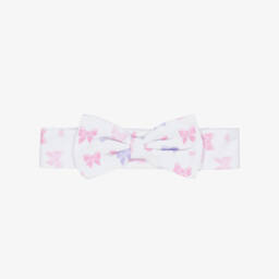 Kissy Kissy-Baby Girls White Billowy Bows Pima Cotton Babygrow | Childrensalon