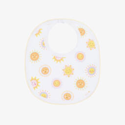 Baby Girls White Sunshine Abounds Cotton Bib